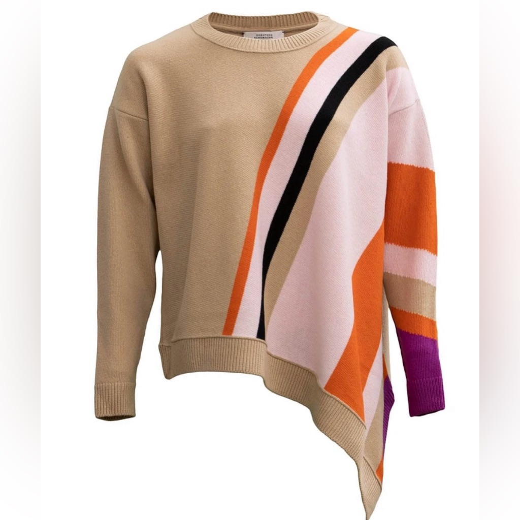 Dorothee Schumacher Colorful Vibes Pullover Sweater Beige Sz 2 Wool Cashmerecozy